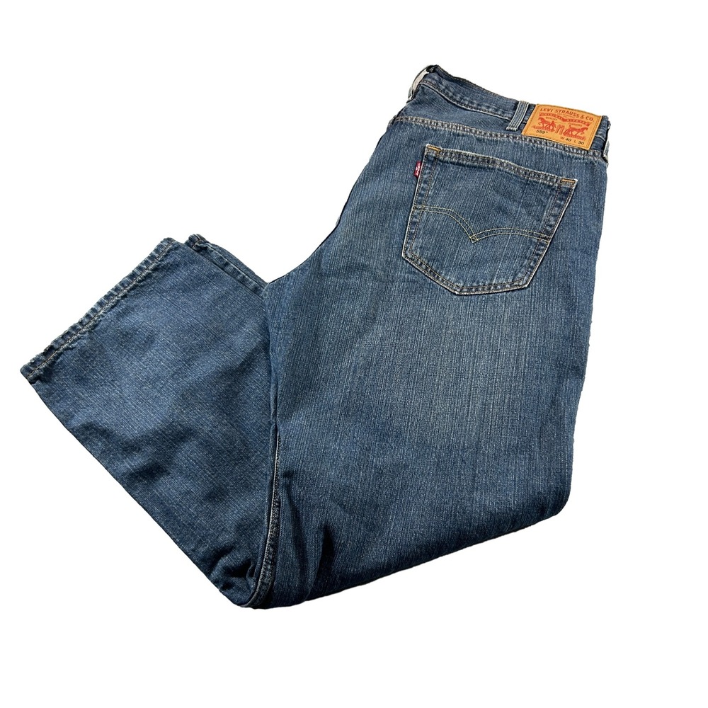 Levis 559 Relaxed Straight Jeans Mens 40x30 Blue Denim Classic Casual 20283